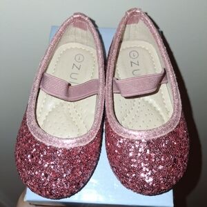 Glittery Pink Kids Dress Shoes